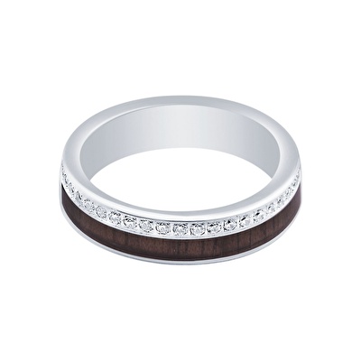 14 Ayar Beyaz Altın Modern Alyans