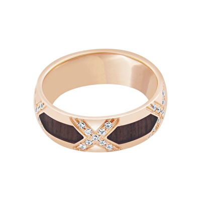 14 Ayar Rose Altın Modern Alyans