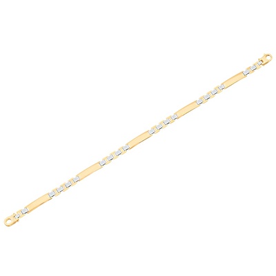 14 Ayar Sarı-Beyaz Altın Erkek Bileklik