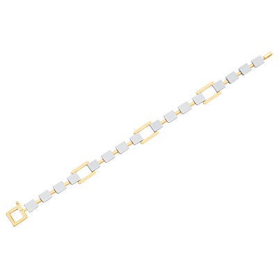 14 Ayar Beyaz-Sarı Altın Klasik Bileklik