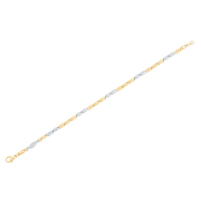 14 Ayar Sarı-Beyaz Altın Zincir Bileklik