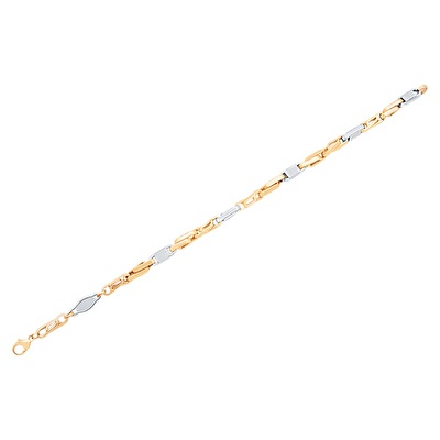 14 Ayar Sarı-Beyaz Altın Erkek Bileklik