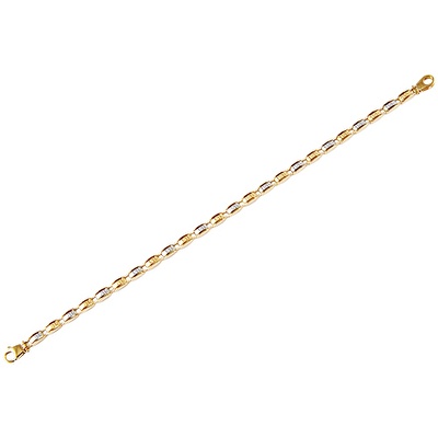 14 Ayar Sarı-Beyaz Altın Erkek Bileklik