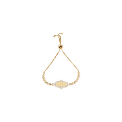 14 Ayar Sarı-Beyaz Altın Fatma Ana Eli Bileklik