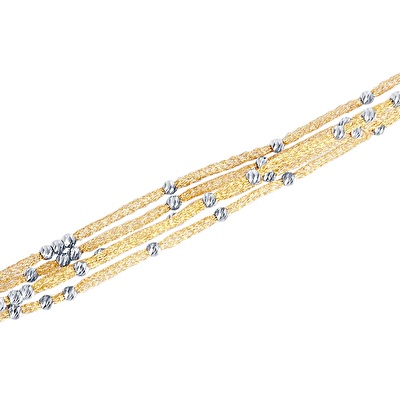 14 Ayar Sarı-Beyaz Altın Dorika Bileklik