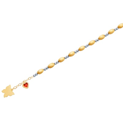 14 Ayar Sarı-Beyaz Altın Dorika Bileklik