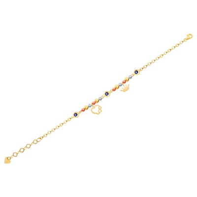 14 Ayar 3 Renkli Altın Dorika Bileklik