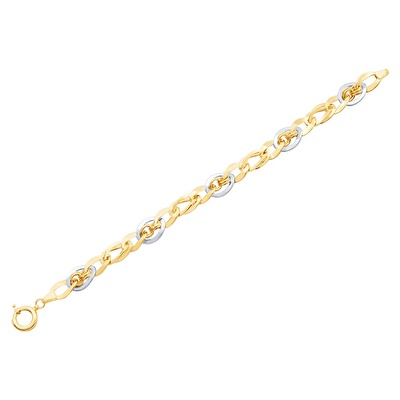 14 Ayar Sarı-Beyaz Altın Zincir Bileklik