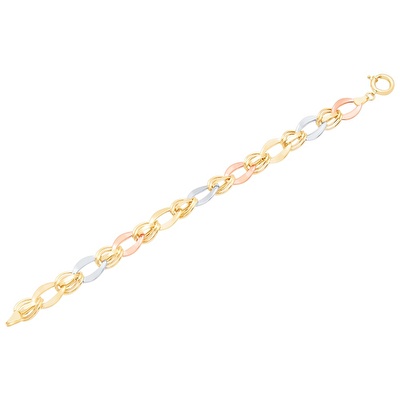 14 Ayar 3 Renkli Altın Zincir Bileklik