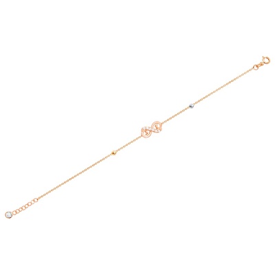 14 Ayar 3 Renkli Altın Taşlı Sonsuzluk Bileklik