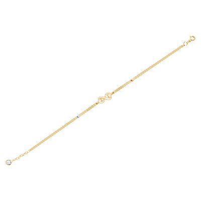 14 Ayar 3 Renkli Altın Sonsuzluk Zincir Bileklik