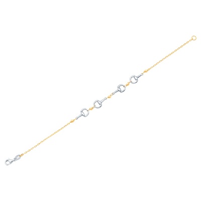 14 Ayar Beyaz-Sarı Altın Dorika Zincir Bileklik
