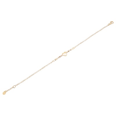 14 Ayar Sarı Altın Kalp Figürlü Bileklik