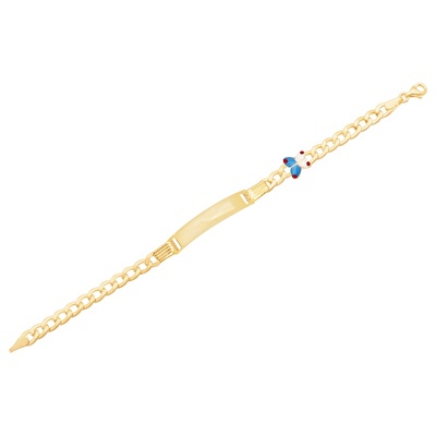 14 Ayar Sarı Altın Künye Bileklik