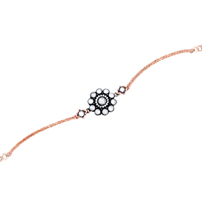 8 Ayar Rose Altın Elmas Görünümlü Bileklik