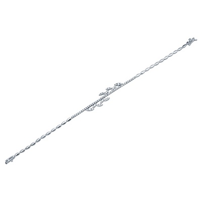 14 Ayar Beyaz Altın Taşlı Bileklik