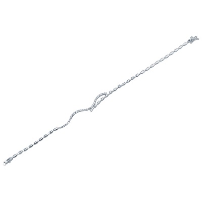 14 Ayar Beyaz Altın Taşlı Bileklik