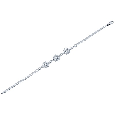 14 Ayar Beyaz Altın Taşlı Bileklik