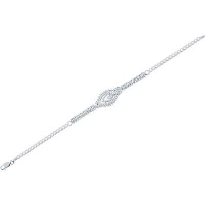 14 Ayar Beyaz Altın Taşlı Bileklik