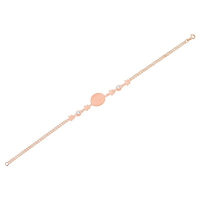 14 Ayar Rose Altın Plaka Zincir Bileklik