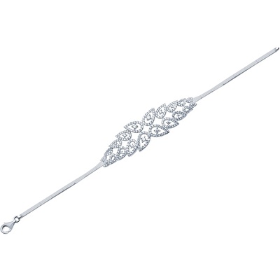 14 Ayar Beyaz Altın Taşlı Bileklik