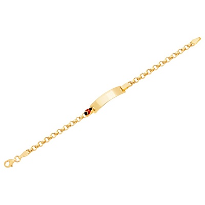 14 Ayar Sarı Altın Künye Bileklik