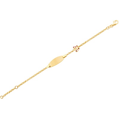 14 Ayar Sarı Altın Künye Bileklik