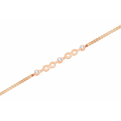 14 Ayar Rose Altın Sonsuzluk Zincir Bileklik
