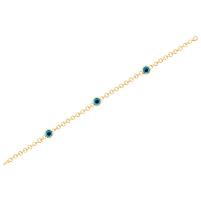 14 Ayar Sarı Altın Nazar Boncuklu Bileklik