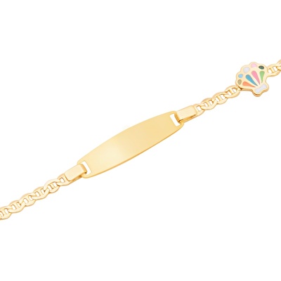 14 Ayar Sarı Altın Künye Bileklik