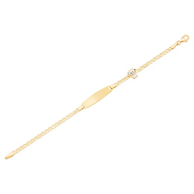 14 Ayar Sarı Altın Künye Bileklik