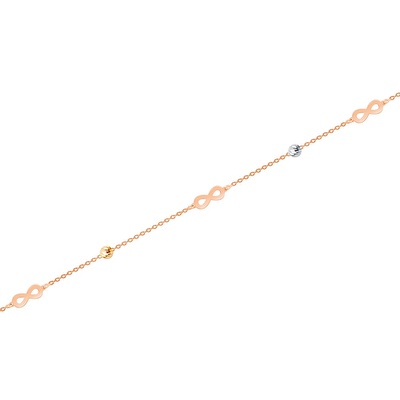 14 Ayar 3 Renkli Altın Sonsuzluk Dorika Bileklik