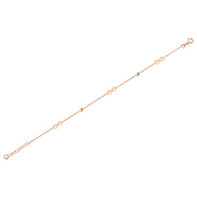 14 Ayar 3 Renkli Altın Sonsuzluk Dorika Bileklik