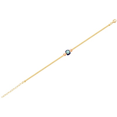 14 Ayar Sarı-Rose Altın Mavi Mineli Dorika Bileklik