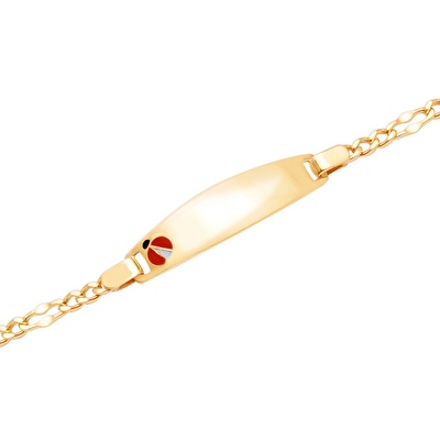 14 Ayar Sarı Altın Künye Bileklik