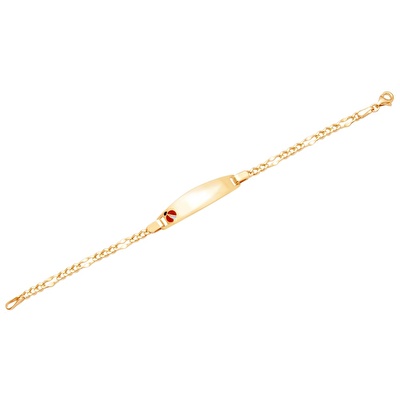 14 Ayar Sarı Altın Künye Bileklik