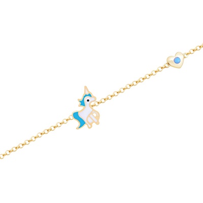 14 Ayar Sarı Altın Unicorn Bileklik