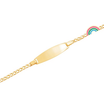 14 Ayar Sarı Altın Künye Bileklik