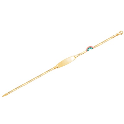 14 Ayar Sarı Altın Künye Bileklik