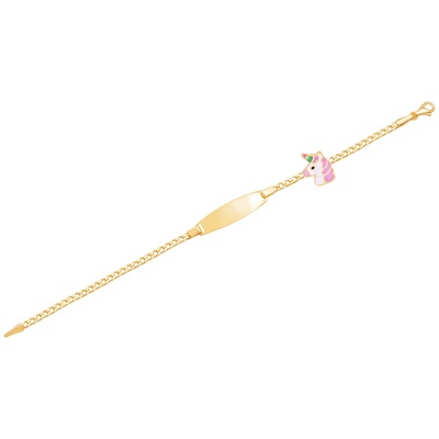 14 Ayar Sarı Altın Künye Bileklik