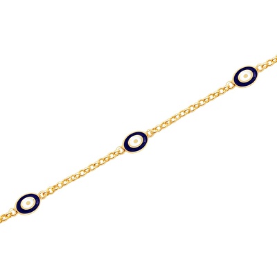 14 Ayar Sarı Altın Nazar Boncuklu Bileklik