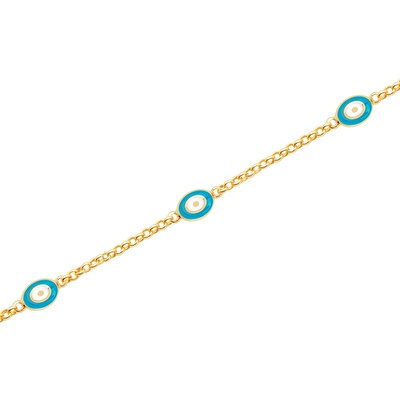 14 Ayar Sarı Altın Nazar Boncuklu Bileklik