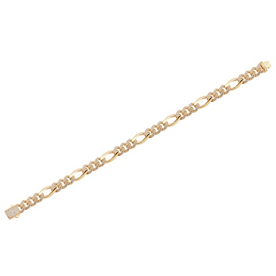 14 Ayar Sarı Altın Taşlı Gurmet Bileklik