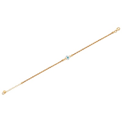 14 Ayar Sarı Altın Nazar Boncuklu Halat Bileklik