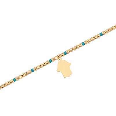 14 Ayar Sarı Altın Mavi Taşlı Dorika Bileklik