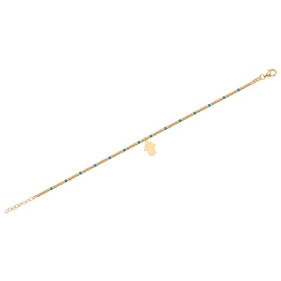 14 Ayar Sarı Altın Mavi Taşlı Dorika Bileklik