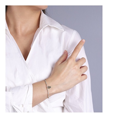 14 Ayar Sarı Altın Mavi Taşlı Dorika Bileklik