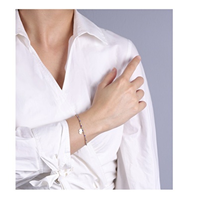 14 Ayar Sarı Altın Mavi Taşlı Dorika Bileklik