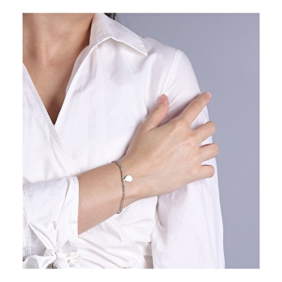 14 Ayar 3 Renkli Altın Mavi Taşlı Dorika Bileklik