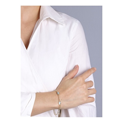 14 Ayar Sarı Altın Fatma Ana Eli Bileklik